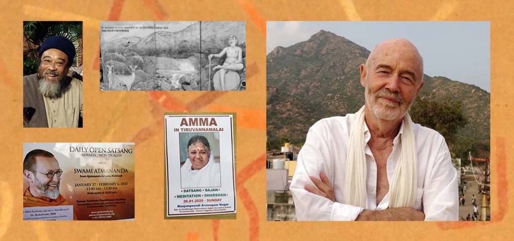Der Buchautor Subhuti Anand Waight in Indien vor dem Berg Arunachala